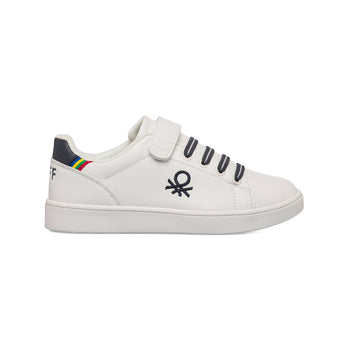 Sneakers da bambino bianche con dettagli neri Benetton Penn LTX, Scarpe Bambini, SKU s344000149, Immagine 0